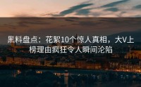 黑料盘点：花絮10个惊人真相，大V上榜理由疯狂令人瞬间沦陷