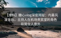 【爆料】糖心vlog深度揭秘：内幕风波背后，主持人在机场贵宾室的角色异常令人意外