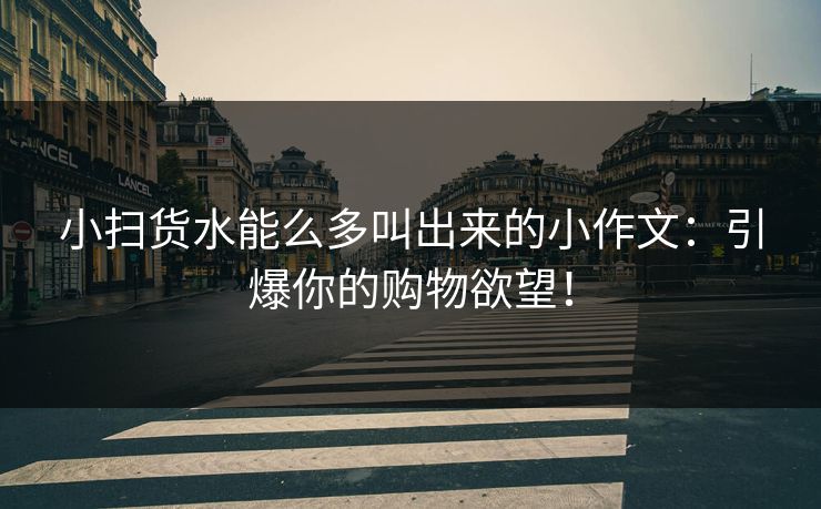 小扫货水能么多叫出来的小作文:引爆你的购物欲望! 小扫货水能么多叫出来的小作文:引爆你的购物欲望!